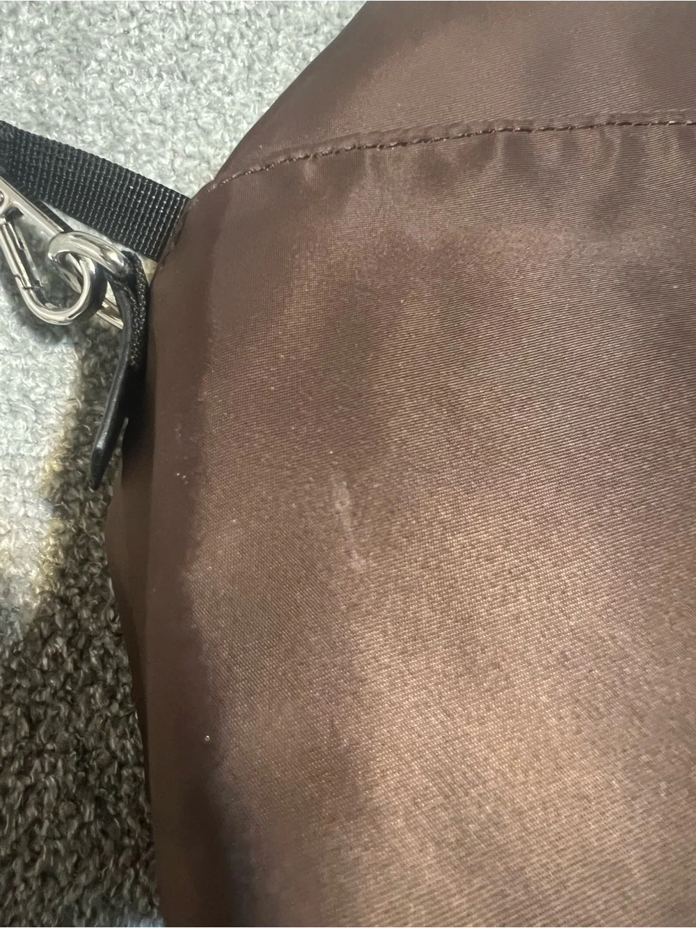 Velvet Brown Satin-Lined Handbag